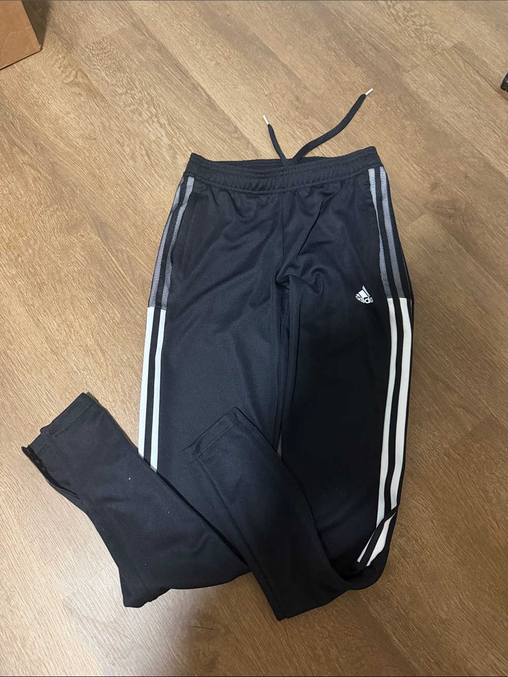 adidas Black Jogger Sweatpants with White Side Stripes